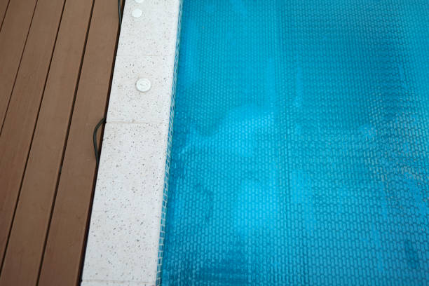 istock Solar cover on a swimming pool 2170209249