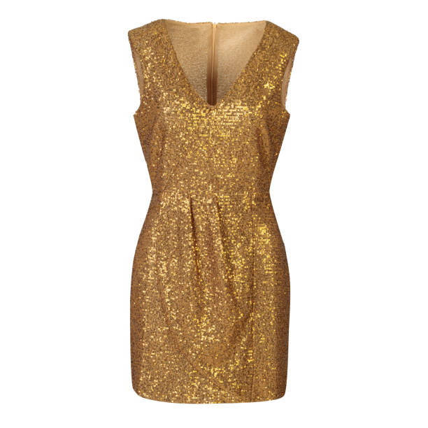 istock Gold Sequin Dress on White Background 2170211331