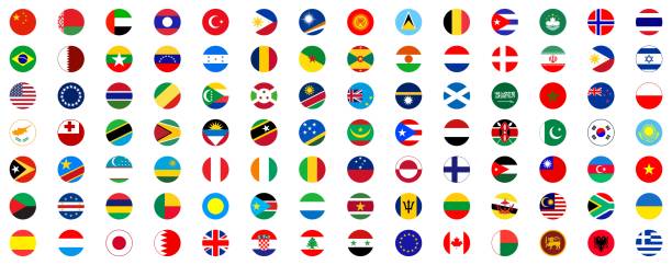 istock National flags in circle shape. National flags set. World flags. Flags of countries 2170211622