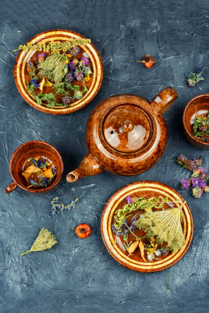 istock Autumn healing tea, homeopathic herbs. 2170214781