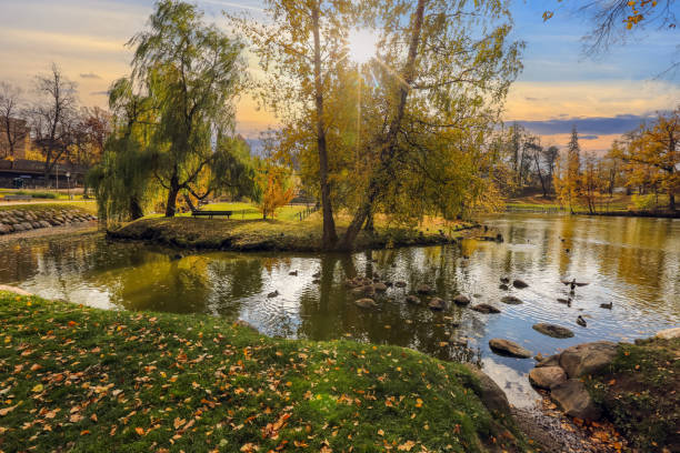 istock Autumn park in the town Cesis, Latvia 2170218416