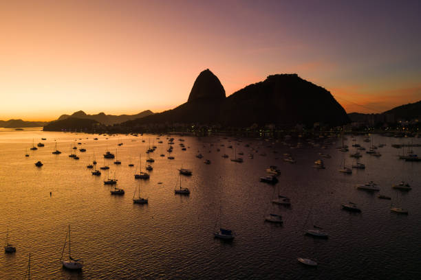 Botafogo Bay On Sunrise With Small Boats