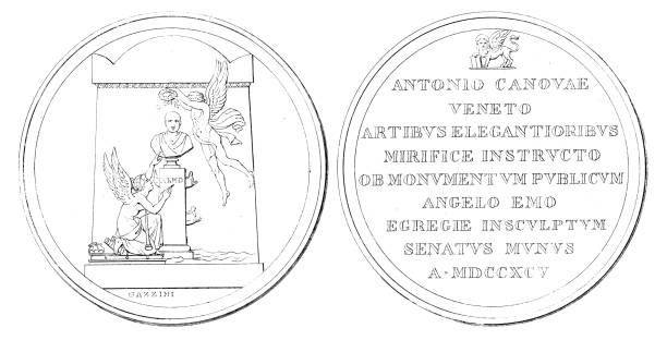 istock Memorial Steele to Admiral Angelo Emo Antonio Canova Medal, by Gazzini (Obverse and Reverse Views) - 18th Century 2170222905