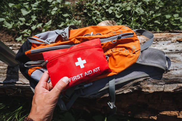 istock To prepare for emergencies, make sure to have a first aid kit and backpack ready for safe travel or activities. Keep these essential items easily accessible at all times 2170223567