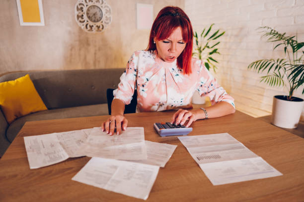 istock Worried woman has problem with finances 2170225305
