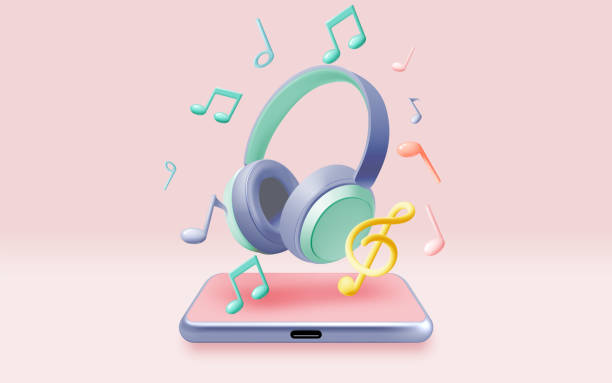 istock Mobile phone with Music notes, song, melody or tune 2170225369