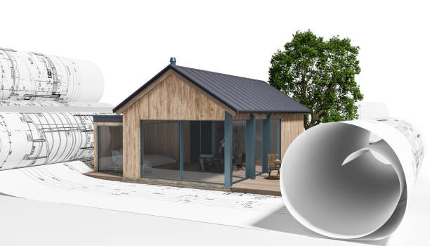 istock Planning the construction of a  small detached house  - 3D visualization 2170225597