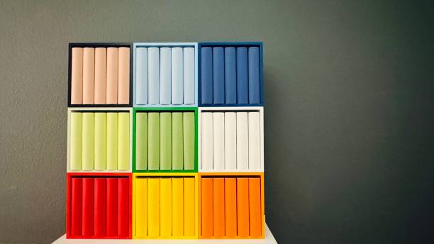 istock Colorful generic book boxes filled with tone in tone replicas 2170227064