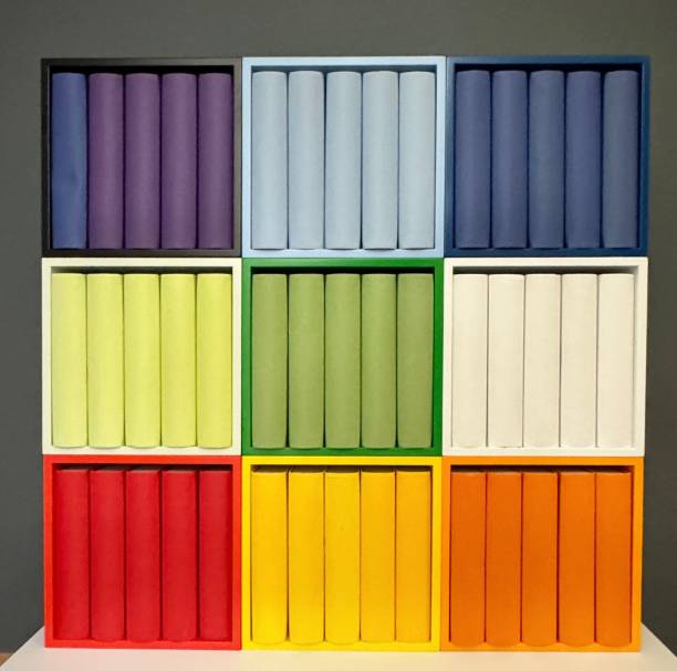 istock Colorful generic book boxes filled with tone in tone replicas 2170227091