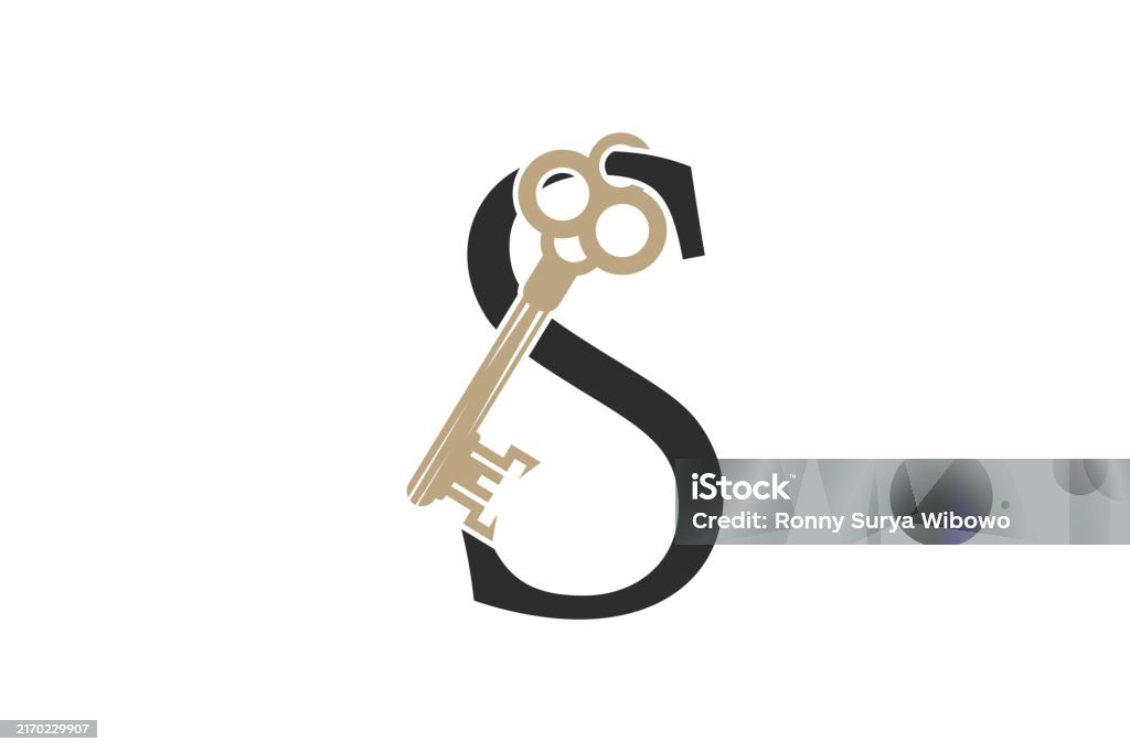 Key Letter Design With Combination Key And Letter Stock Illustration ...