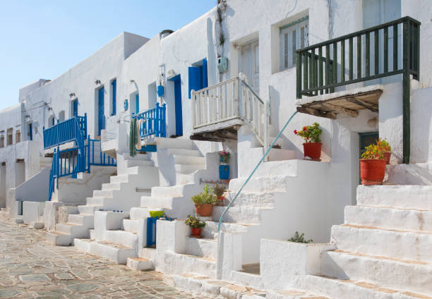 Greece, Cyclades islands, Folegandros island,   row homes.