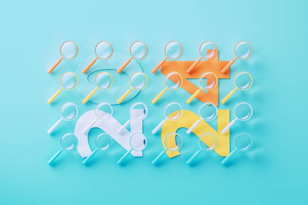 istock Colorful Magnifiers Over 2024 On Blue Background 2170238056