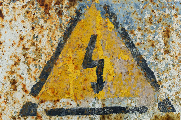 istock high voltage information sign, old and weathered, painted on a rusty surface 2170240587