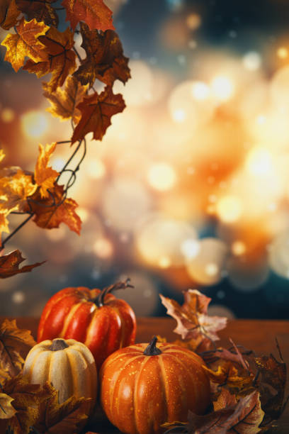 istock Autumn Decoration with Leafs and Pumpkins on Rustic Background 2170242885