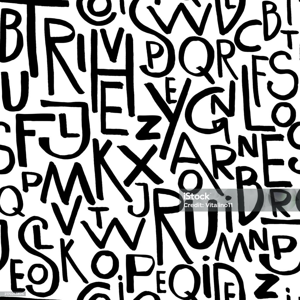 Scater Letters Scattered Letters Alphabet Punk Seamless Pattern Stock Illustration ...