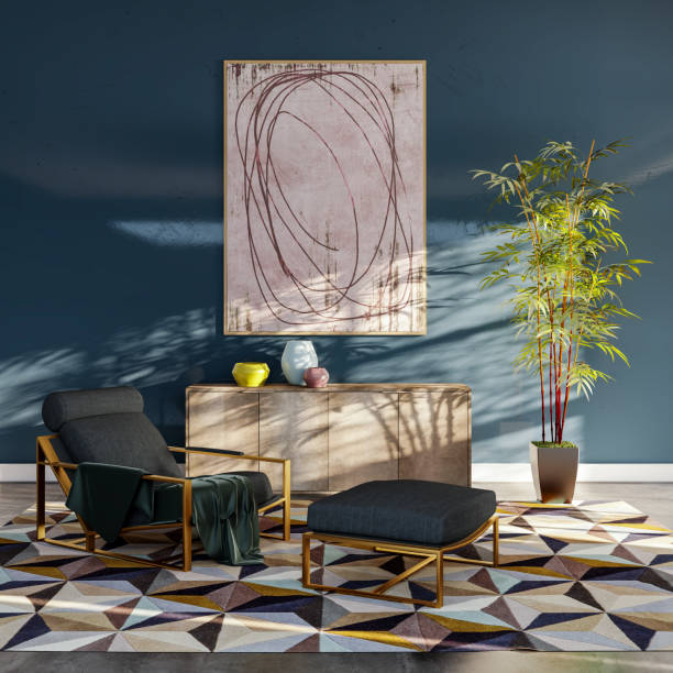istock Large luxury modern bright interiors Living room mockup illustration 3D rendering image 2170248776