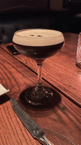 istock Elegant Espresso Martini Served on a Wooden Table 2170256815