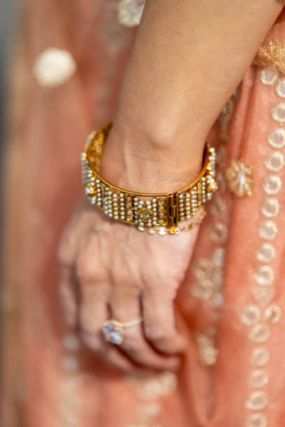 istock Stylish Indian Bracelet and Ring Complementing Traditional Outfit with Grace and Elegance 2170266563
