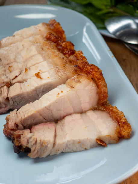 istock Crispy and delicious Northern Thai roasted pork belly 2170266877