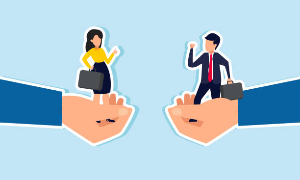 istock Businessmen each presenting their top employee for competition, Illustration concept of Business competition to capture the market by sending top company representatives 2170266965
