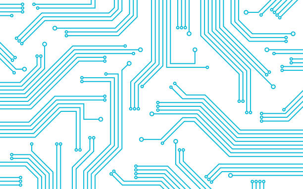 illustrations, cliparts, dessins animés et icônes de circuit board technology abstract background - affichage digital
