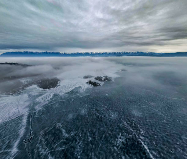 Pictures of flathead lake in winter near wild horse island, rollins, dayton and the Flathead indian reservation. Montana, USA