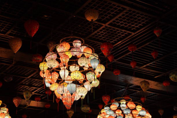 Title:\nTraditional Lantern Chandelier in Vietnam