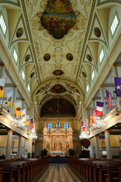 New Orleans, LA, USA October 29The interior of the St Louis Cathedral in New Orleans features a painted ceiling and altar