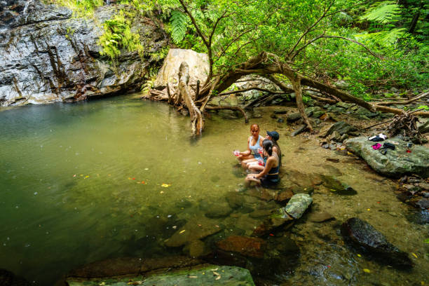 istock Three women sitting in a river to stay cool 2170279236