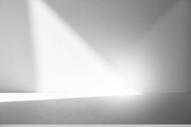 istock Studio style background wall decoration presentation uses white tones. with shadows cast from a nearby window, concept creating a decorative backdrop. 2170280156