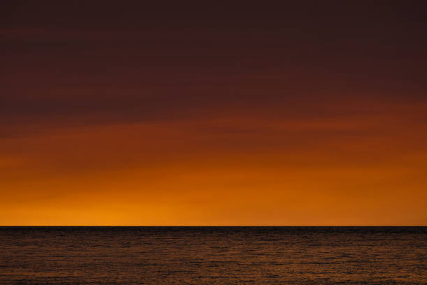 Skyline scenery Sunset in the evening sky with colorful clouds and beautiful cloud patterns In the soft light evening at the sea