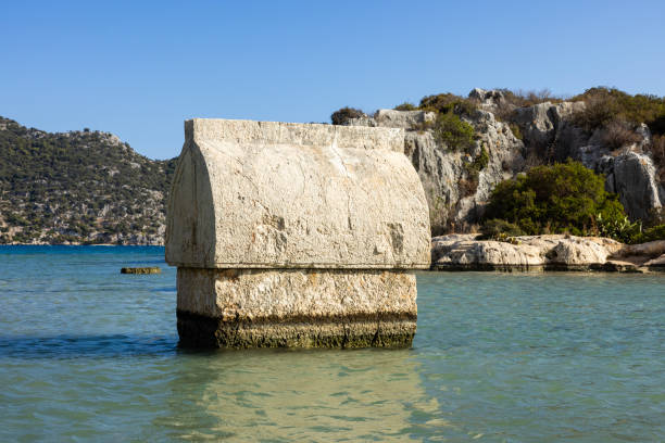 The monument tomb on the sea surface