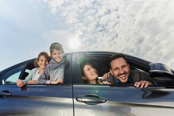 istock Happy family going on a vacation by car. 2170286906