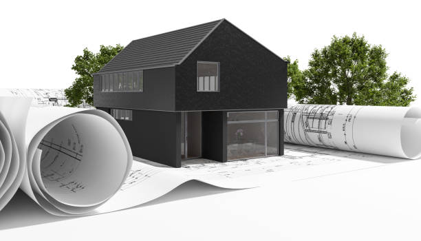 istock Single-family house in energy-efficient construction in planning- 3D visualization 2170288769
