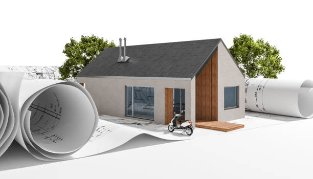 istock Draft of an Energy-efficient Single-family Detached Home - 3D visualization 2170289774