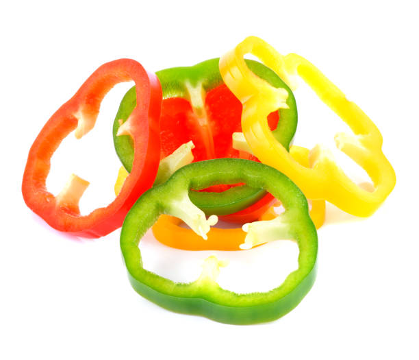 istock Bell peppers slices on the white background 2170295311