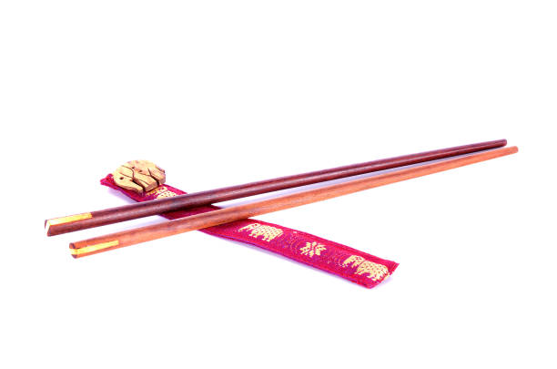 istock Wooden chopsticks on white background 2170296562