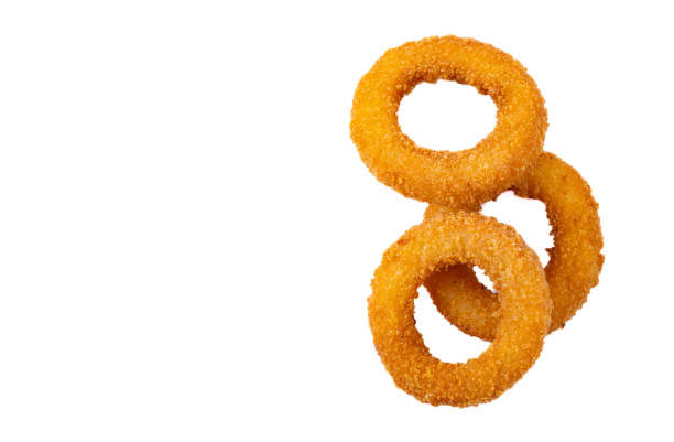 istock Fried onion rings with mozzarella or plain. Delicious onion rings on white background 2170299092