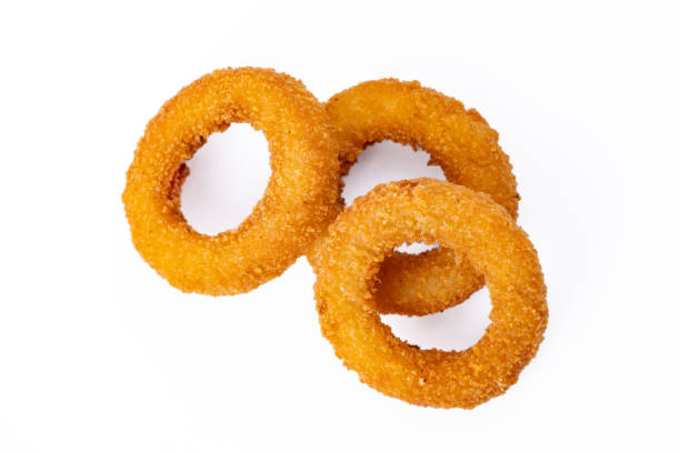 istock Fried onion rings with mozzarella or plain. Delicious onion rings on white background 2170299093