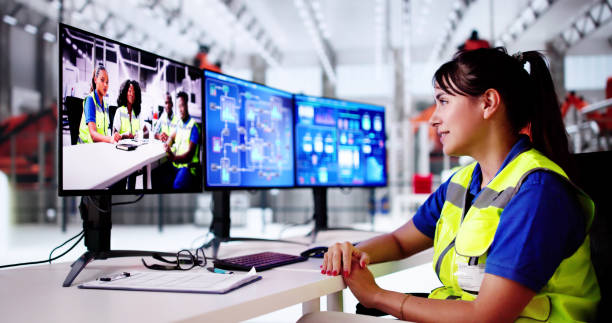 istock Woman Video Conference At Car Factory 2170299562