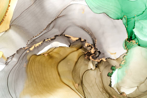 istock Natural  luxury abstract fluid art painting in alcohol ink technique. Tender and dreamy  wallpaper. Mixture of colors creating transparent waves and golden swirls. For posters, other printed materials 2170301767