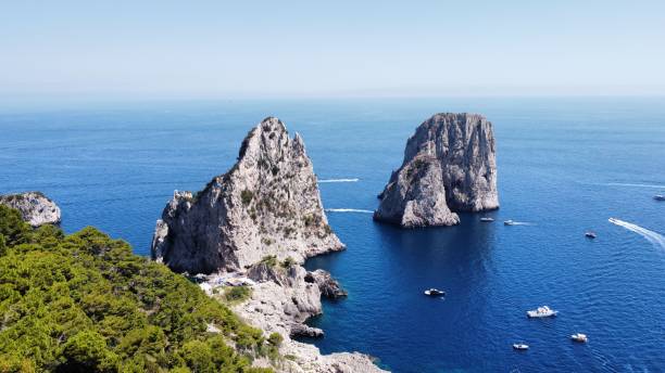 istock Faraglioni rock formations in Capri, Italy on a sunny day 2170303379