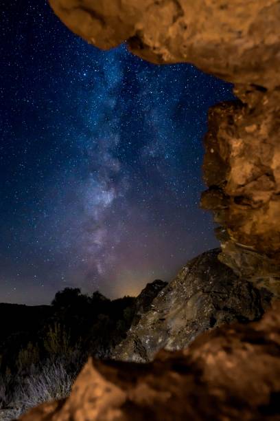 istock Milky Way Galaxy Framed by Rocks at Night 2170304626