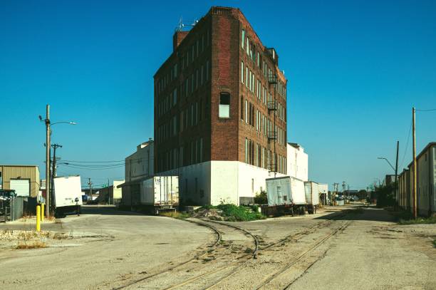 istock Urban industrial area with brick building and trailers 2170304749