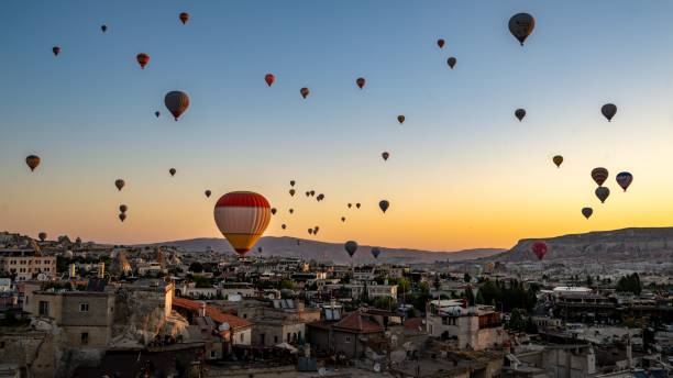 istock Hot Air Balloons Over Cappadocia at Sunrise 2170305391