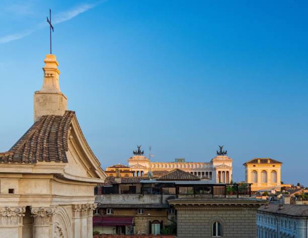 istock Rome skyline with historic buildings and clear blue sky 2170305685
