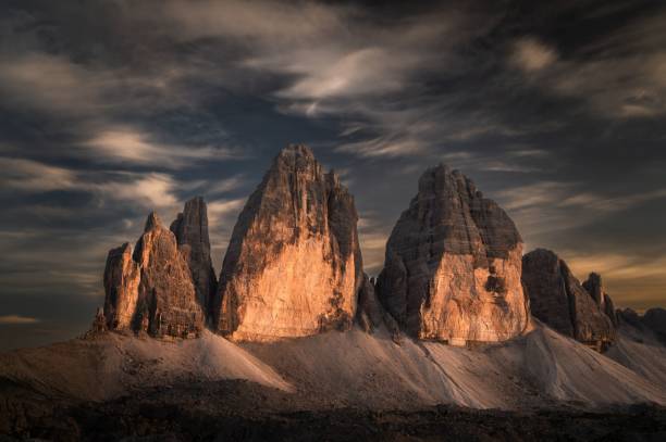 istock Tre Cime di Lavaredo peaks under dramatic skies 2170307071