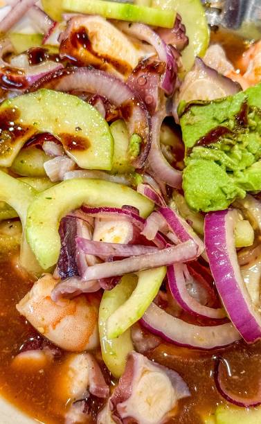 istock Vibrant seafood salad with shrimp and avocado. 2170307213