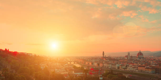 Florence Italy cityscape sunset