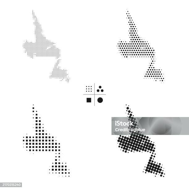 Newfoundland Abstract Map Newfoundland And Labrador Maps Of Dots 4 Different Halftone Styles ...